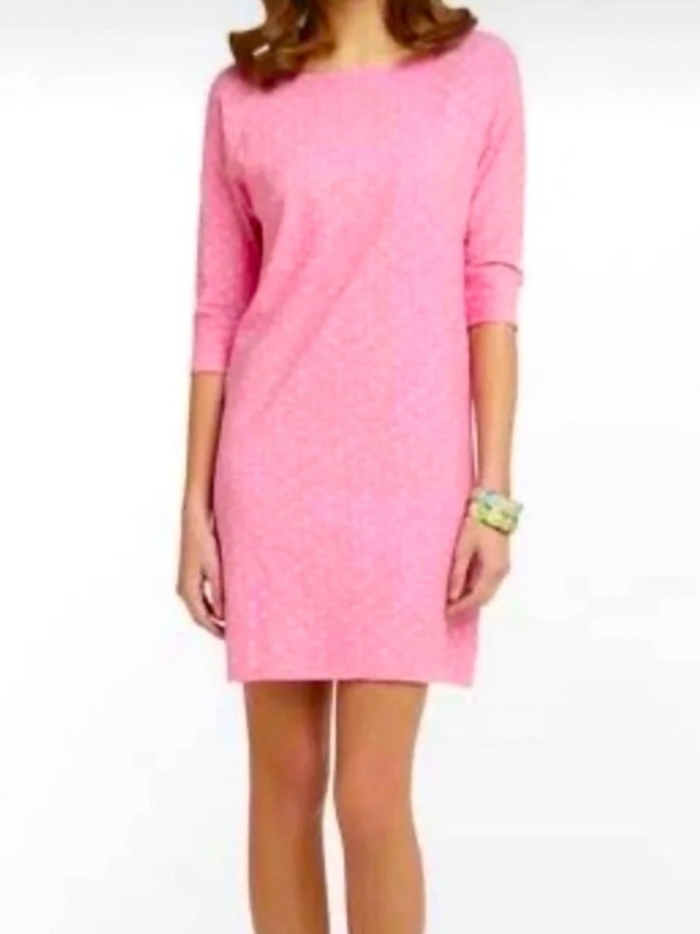 Lilly Pulitzer Boat Neck Cassie Dress Pink Polka Dot Cotton XL - Picture 2 of 11
